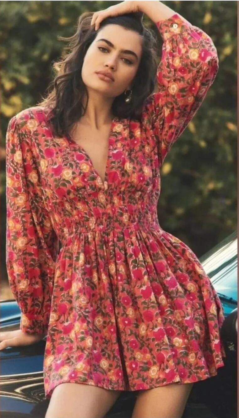 Mille pink floral claudia mini dress